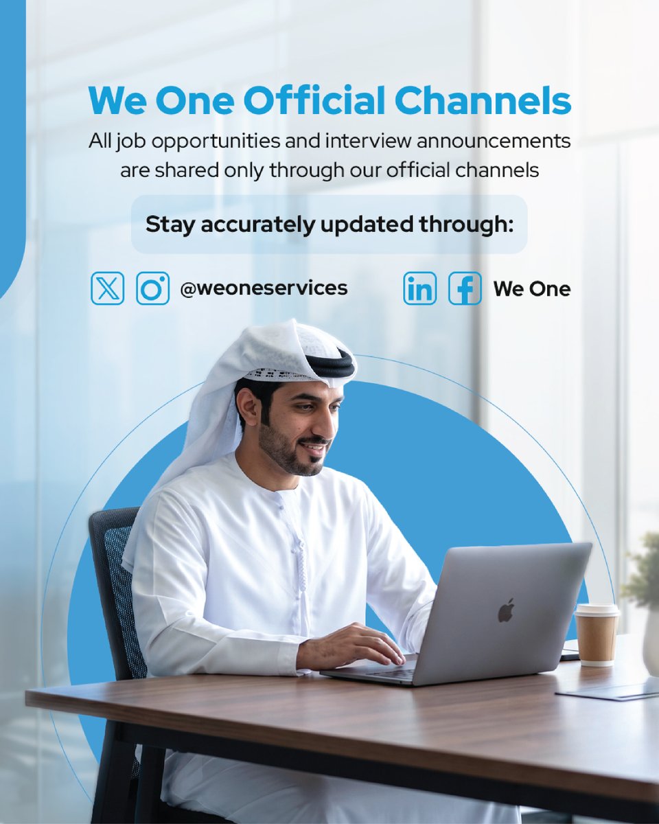 weoneservices's tweet photo. Ready for your next career move?
Join We One! Walk-in Interviews:
🗓️ Jul 7, 2026
⏰ 7 AM–1 PM
📍We One Community Mess Hall / DP World Accommodation (Life Pharmacy Metro)
Bring your CV, passport copy & visit/cancelled visa copy.
Apply: https://t.co/GsIIoa4t4z
#WeOne #Recruitment https://t.co/95KT2NZ9B3