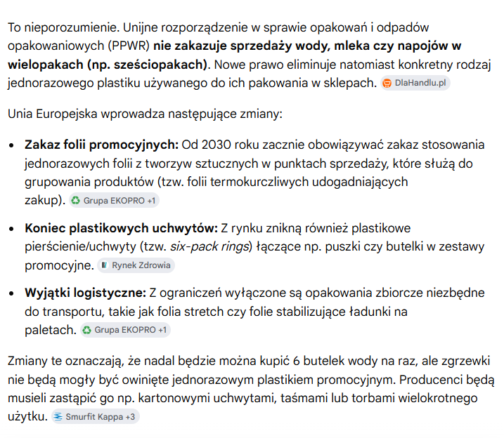 wilkTSW's tweet photo. @PUsiadek Łap i czytaj durniu

"Zmiany te oznaczają, że nadal będzie można kupić 6 butelek wody na raz, ale zgrzewki nie będą mogły być owinięte jednorazowym plastikiem promocyjnym. Producenci będą musieli zastąpić go np. kartonowymi uchwytami, taśmami lub torbami wielokrotnego użytku" https://t.co/AFpFoxuJsi
