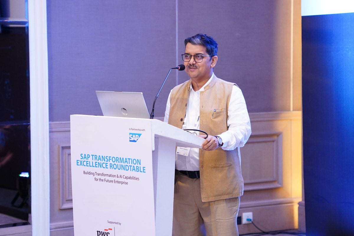 PwC_IN's tweet photo. We hosted a Transformation Excellence Roundtable in Kolkata, in partnership with SAP, bringing together CIOs to share insights on driving enterprise-wide transformation and how technology alone doesn't drive it— process, data, landscape and readiness may impact the outcome. https://t.co/10g3z07sj2