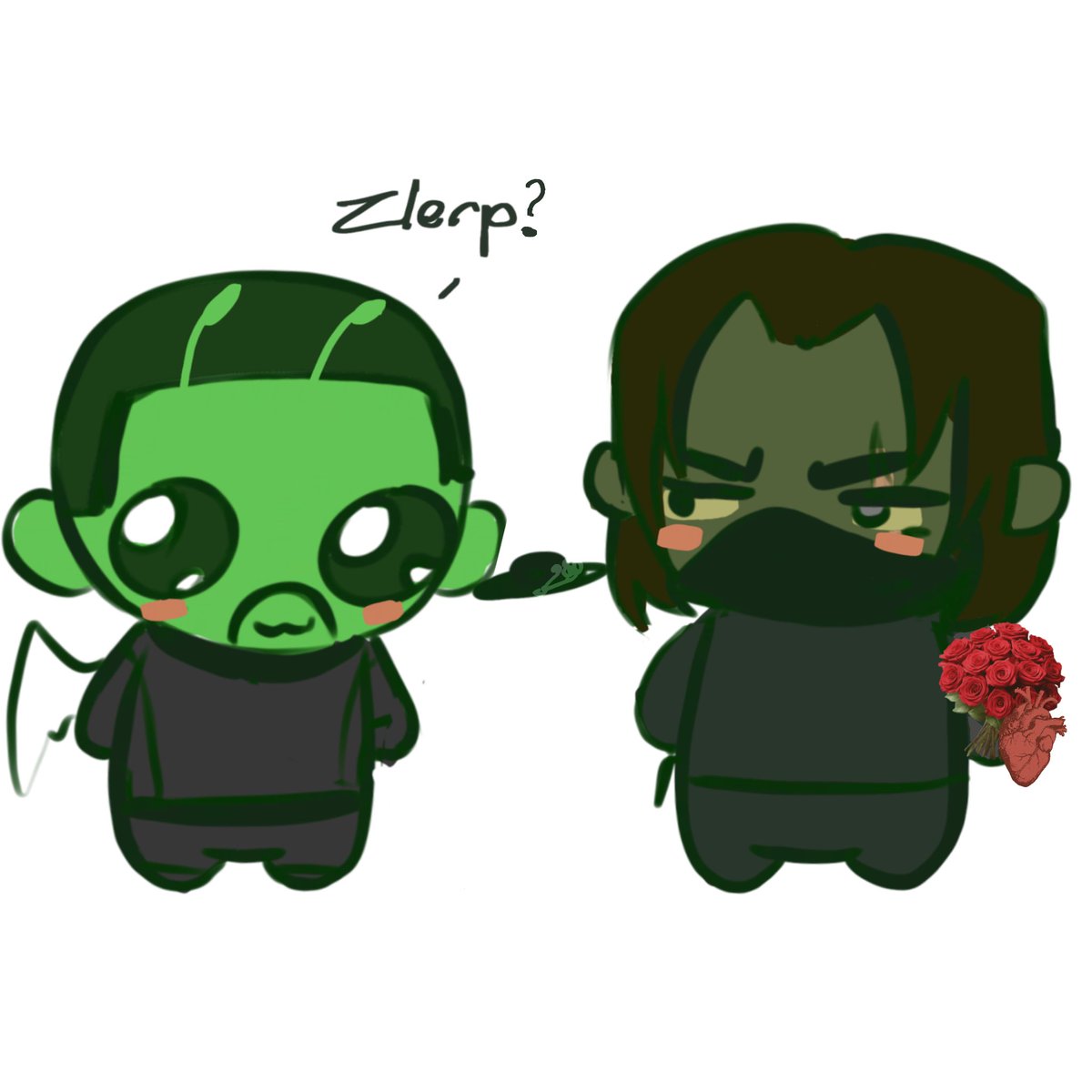 DJFart67's tweet photo. After spending my whole day to draw, I used my last drop of energy to draw #sambucky starring alien Sam and zombie Bucky (who thinks Sam is another zombie).
At least I caught up with the movies https://t.co/hbPckR0ZV4