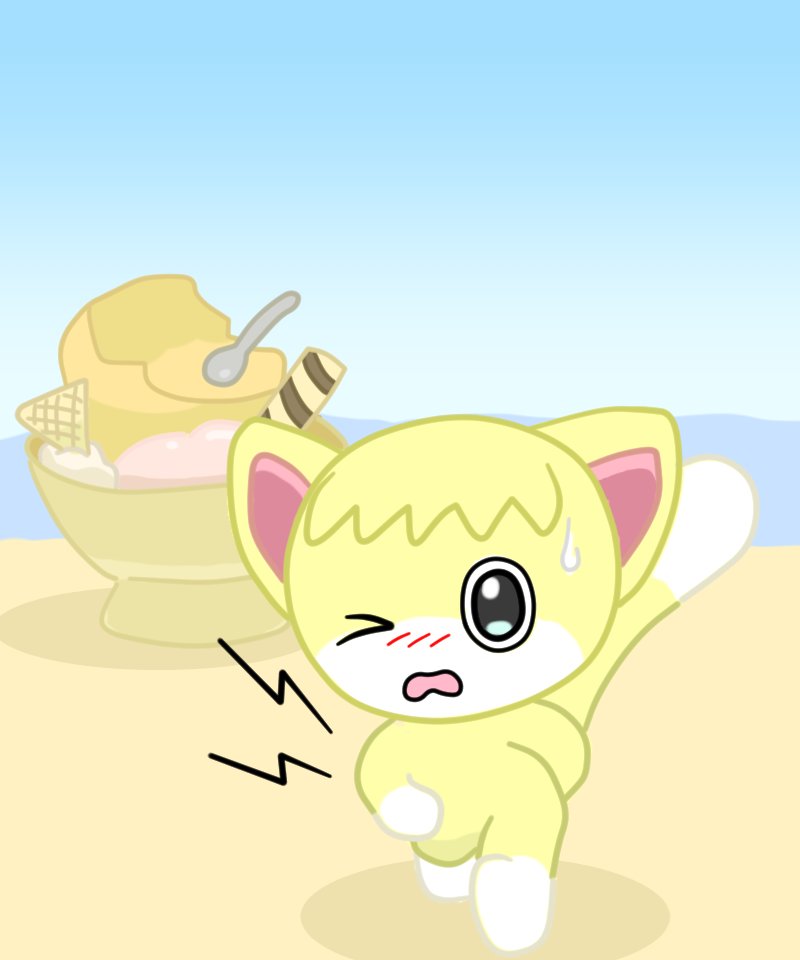 lala_village's tweet photo. @LitterBox034 
そんなデカいアイス食べたらどうなるでしょうか。
What would happen if he ate such a huge ice cream? https://t.co/jxun6Qoaux