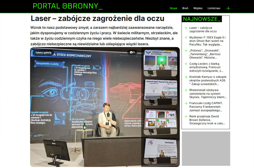 WIML_Poland's tweet photo. W czasie Warszawskich Targów Obronnych (WTO) o tym, dlaczego lasery stanowią śmiertelne zagrożenie dla narządu wzroku oraz jak bezużyteczne bywają popularne mity o „regeneracji oczu” mówił lek. med. Grzegorz Rotuski z WIML.
👉Więcej: https://t.co/0UjVSe1NHh
@PortalObronny 
#wiml https://t.co/9s8EJoElig