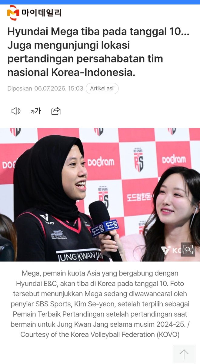 jeffrykim20's tweet photo. Mega dijadwalkan akan tiba di Korea pada tanggal 10, dan akan menghadiri pertandingan persahabatan Korea Vs Indonesia di Jecheon pada tanggal 25 &amp; 26 bersama pelatih Kang SeongHyeon. https://t.co/zAKSVmT8i7