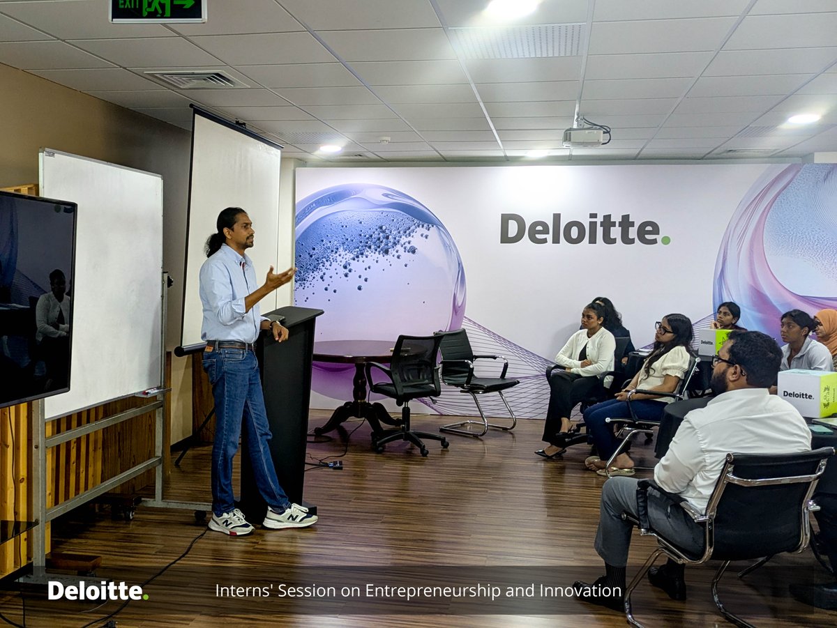 DeloitteSL's tweet photo. An Intern Learning Session at Deloitte Sri Lanka, led by Chalinda Abeykoon, explored entrepreneurship, innovation, and the startup ecosystem, equipping interns with valuable business insights.
#TogetherMakesProgress #DeloitteLK https://t.co/AD0vlTdLER