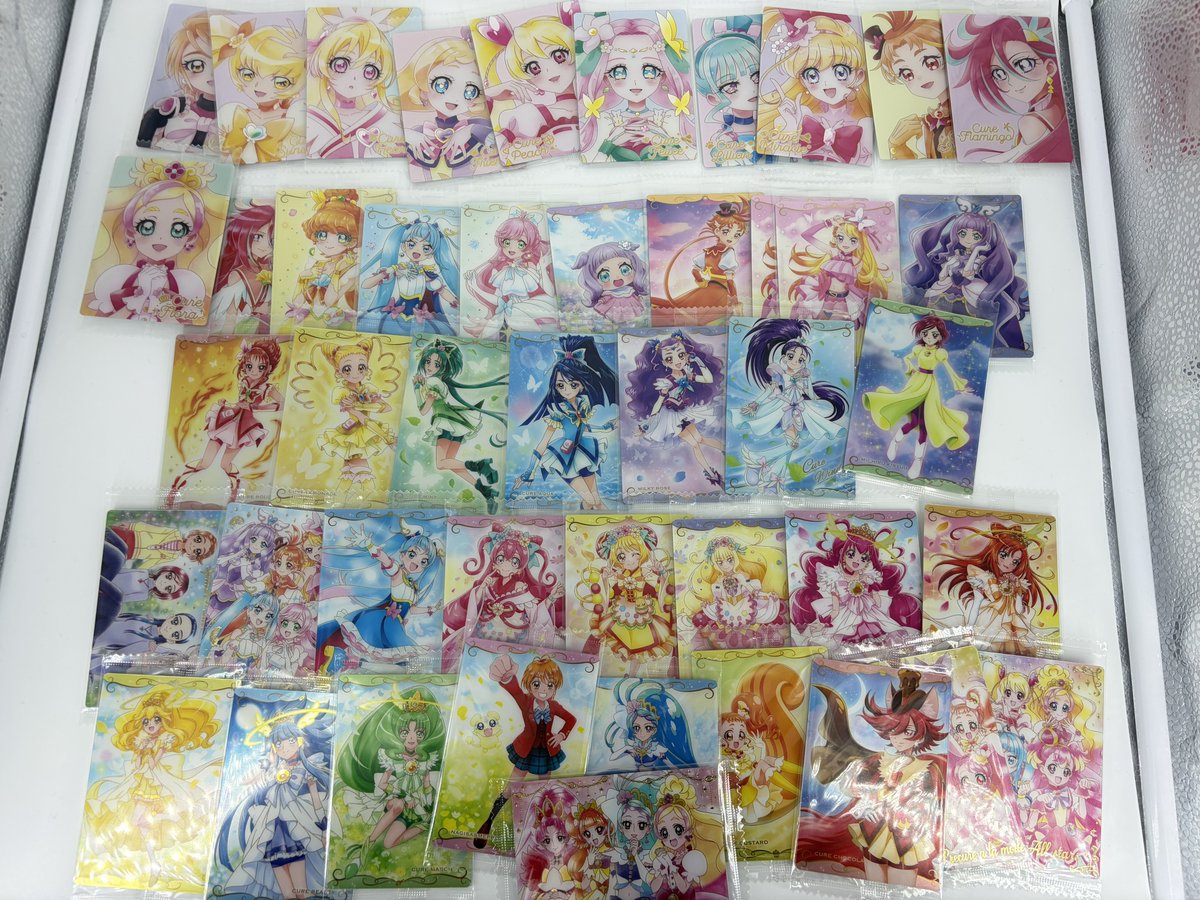 yutore87's tweet photo. 可能な限りまとめてトレードをしたいので、お声がけ頂いた方の中で複数枚お取引して頂ける方を優先させて頂く事があります。ご了承下さい。

#プリキュア https://t.co/39eQEyghOv