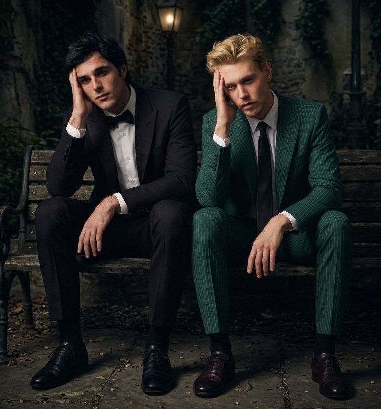 DCUAlert's tweet photo. Jacob Elordi and Austin Butler as Bruce Wayne and Oliver Queen in the DCU would be PEAK 🦇🏹 https://t.co/IyYNTordL6