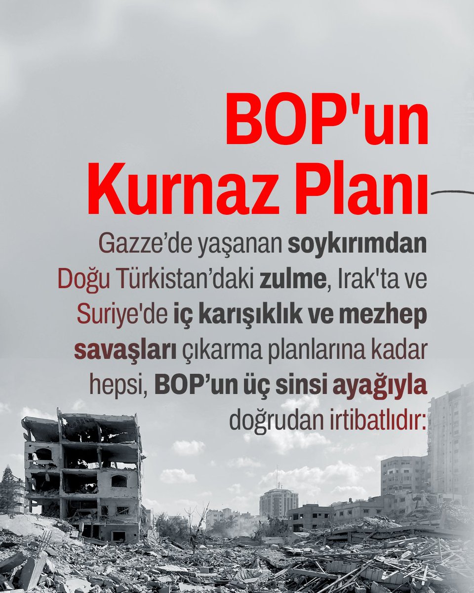 furkannesli's tweet photo. Yazarımız, "BOP'un Kurnaz Planı: İslamsız Müslümanlık" başlıklı yazısında, Gazze'den Doğu Türkistan'a, Irak'tan Suriye'ye uzanan gelişmeleri BOP'un üç temel ayağı üzerinden ele aldı. ✍🏻

Üç sinsi plan: Ilımlaştırma, Radikalleştirme ve Sekülerleştirme 

🖇️ https://t.co/RostcgW9Ll https://t.co/dUwI95g7vG