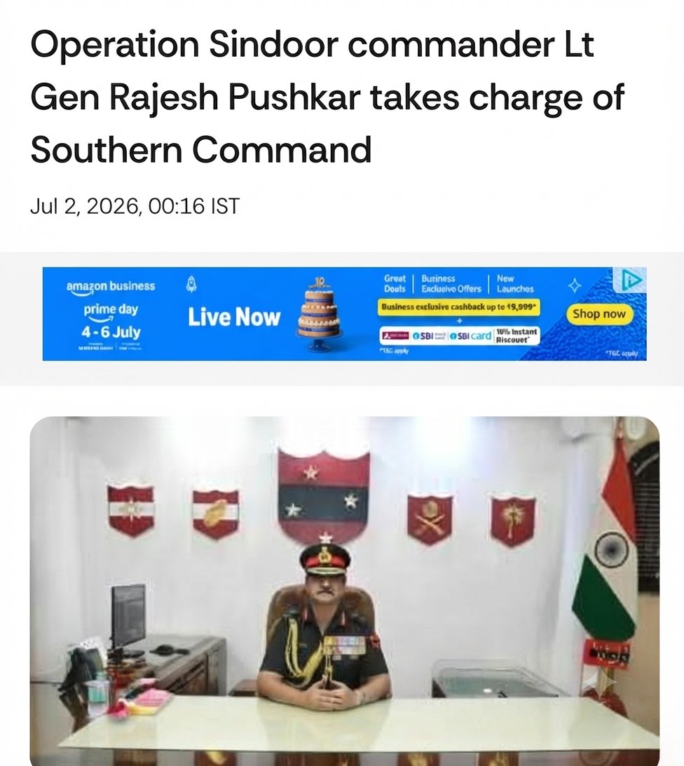 rnrbharat's tweet photo. Hearty congratulations to Lt Gen Rajesh Pushkar on taking charge of the Southern Command! Wishing you a successful tenure.
Vande Mataram! Jai Hind! 🇮🇳
#IndianArmy #SouthernCommand #JaiHind #VandeMataram https://t.co/pzzeXYbkOP