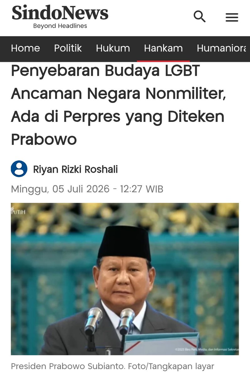 snapeyea08's tweet photo. Perpres membuka ruang diskusi di tengah masyarakat. Prabowo Lawan Budaya LGBT menjadi topik yang ramai https://t.co/4W3ZxRlcUi