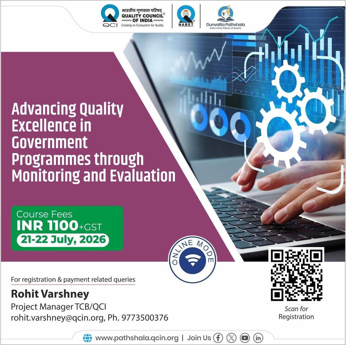 NABET_QCI's tweet photo. Elevate Government Programme Impact with Monitoring and Evaluation!

Strengthen public service delivery with our focused training on Advancing Quality Excellence in Government Programmes through Monitoring and Evaluation. https://t.co/S0sfsJe3EW