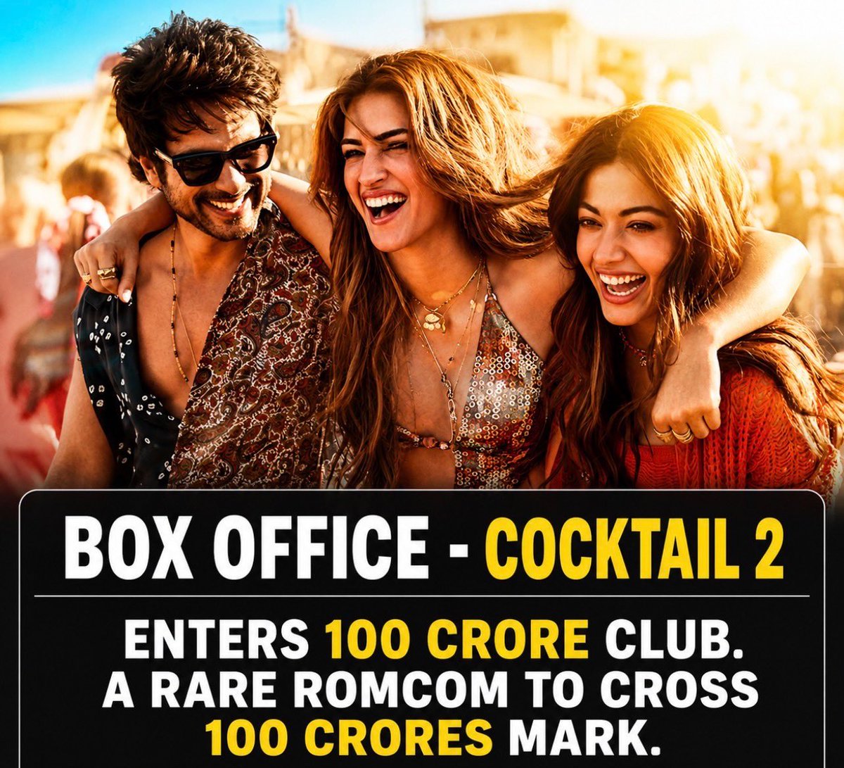 Filmymoth's tweet photo. I Genuinely loved the film , the vibe, the acting, story and screenplay. A perfect Cocktail of all. #Cocktail2

#Rashmikamandanna
#Kritisanon
#ShahidKapoor https://t.co/dg7ZQnVXSm