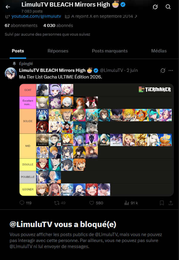 duxar94's tweet photo. Tu connais l'histoire du mec qui n'a de problème avec personne. Qui s'entend bien avec tout le monde et qui par paranoïa se fait bloquer ? Ah ba c'est moi. @LimuluTV Tonton te souhaite quand même le meilleur comme toujours. Les réseaux c'est dur pour les vieux. https://t.co/PPnNZYxK99