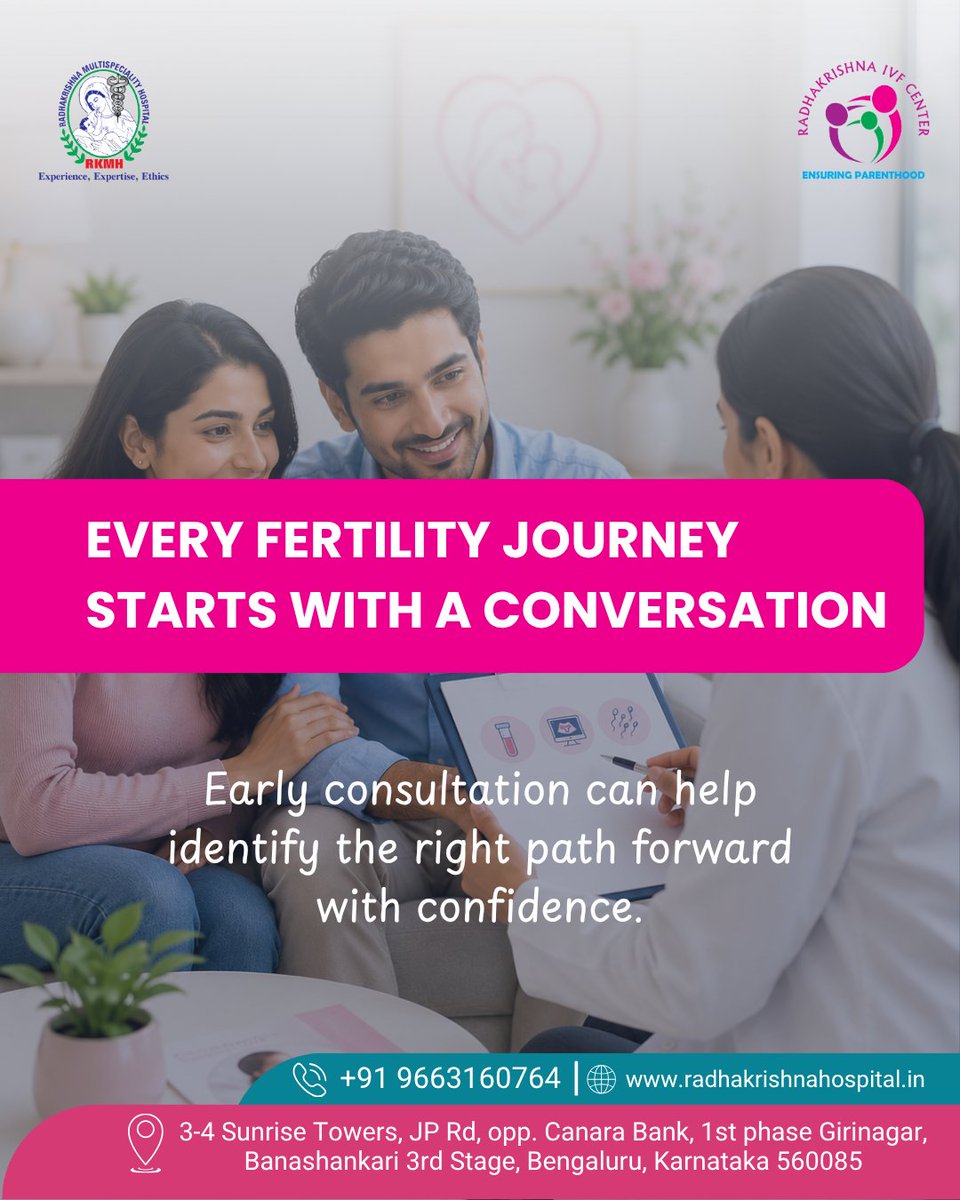 radhakrishnaivf's tweet photo. Your first IVF consultation is the first step toward understanding your fertility health.

📞 +91 9663160764
🌐 https://t.co/XeWjXqBcXc
.
.
.

#IVFConsultation #FertilityJourney #IVFTreatment #FertilityCare #TryingToConceive #RadhakrishnaIVF #FamilyDreams https://t.co/VxgVisCYbj