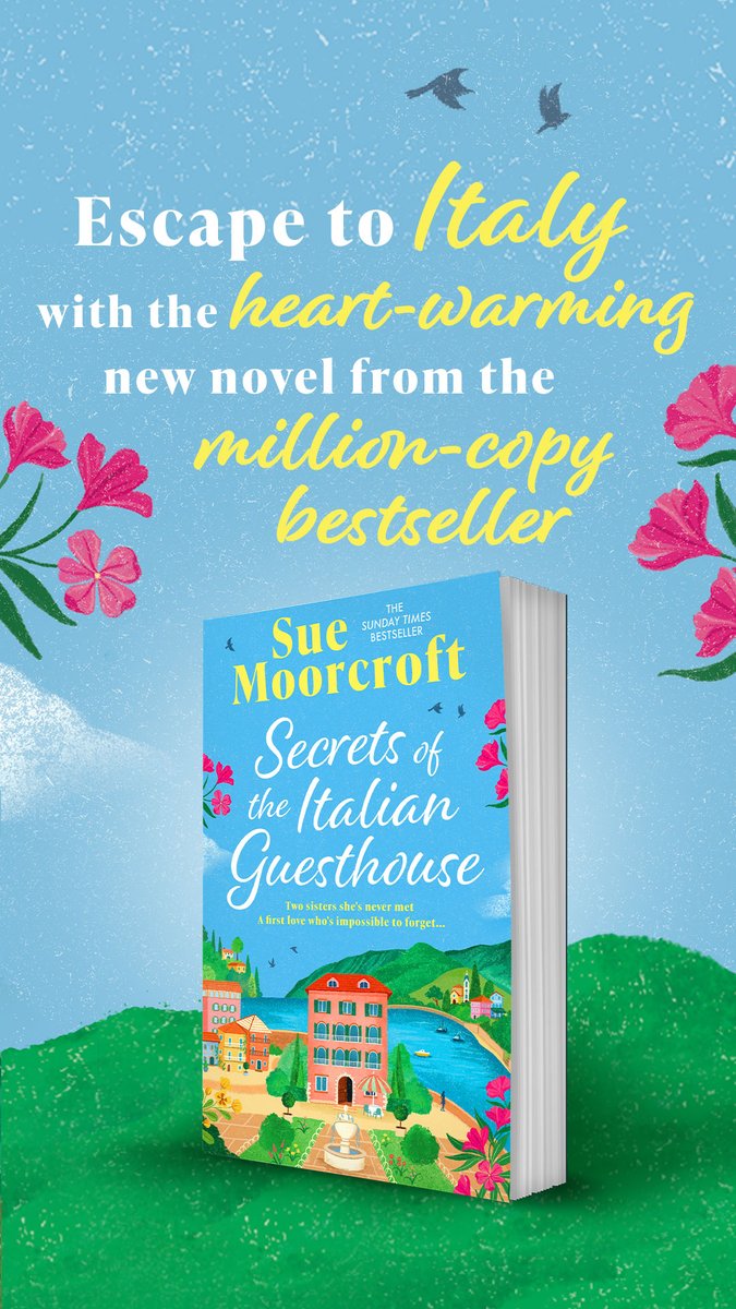 SueMoorcroft's tweet photo. Two sisters she's never met.
A first love it's impossible to forget.

#SecretsoftheItalianGuesthouse is in supermarkets, bookshops, libraries on online here: https://t.co/zqHJagB2BP https://t.co/3vHL8Chkjd