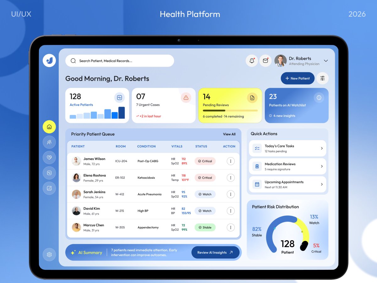 MultiQoS's tweet photo. 🏥📊 Transform healthcare with an intelligent dashboard built for real-time patient monitoring, health analytics, appointment management, and connected care experiences. 🤖💙

Explore the UI:
https://t.co/j3ALUuzRUc

#HealthTech #HealthcareUI #AI #MultiQoS https://t.co/N7nn1R2Je7