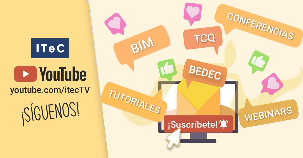 ITeC_es's tweet photo. 💡 Descubre el sector de la construcción con el canal de YouTube del #ITeC ⏯️

Encuentra tutoriales, ponencias y jornadas sobre tecnología y construcción 🏗️ Suscríbete ahora y no te pierdas ninguna novedad 👉 https://t.co/dRt3U4DieM https://t.co/G7FVjSiqB2