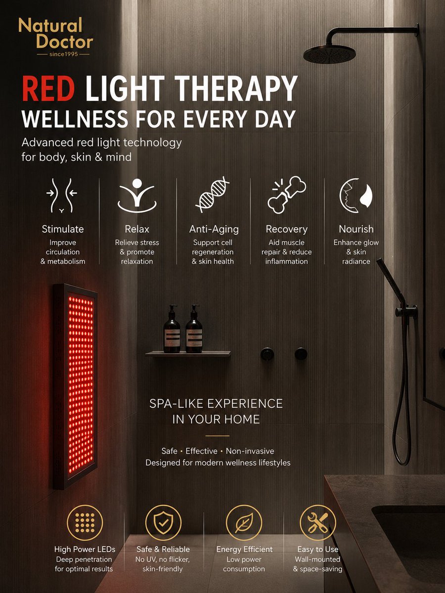 NaturalDoctor_'s tweet photo. Natural Doctor® Red Light Panel

Elevate Your Wellness Routine.

Designed for modern wellness spaces with premium craftsmanship and balanced light performance. https://t.co/tzHUEmnUXm