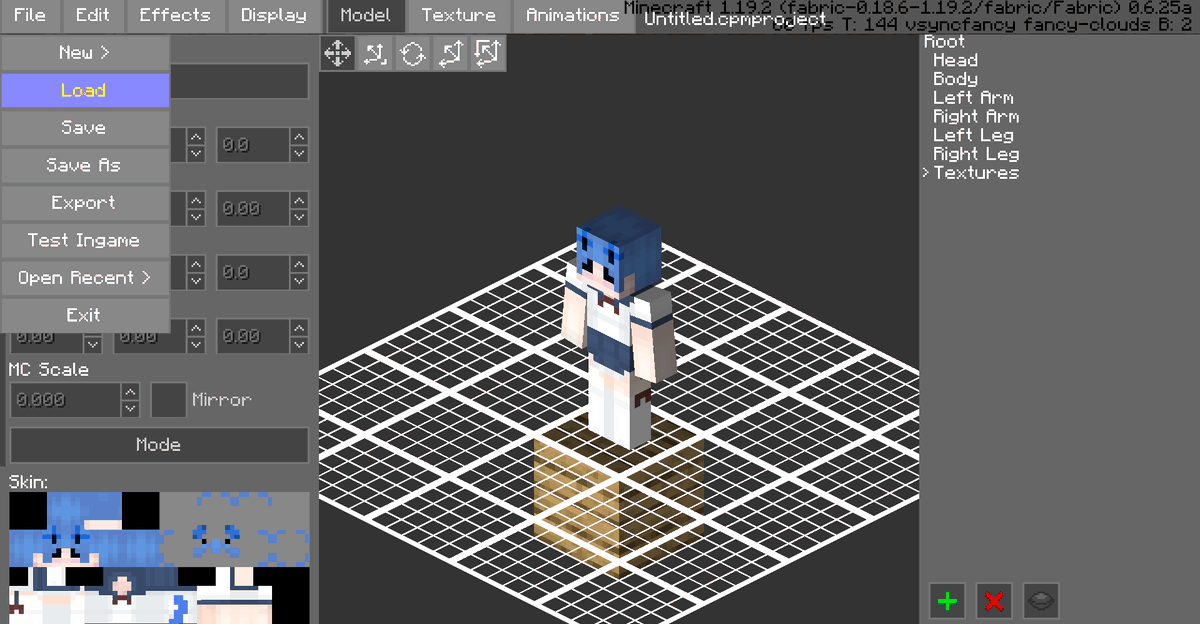 SlimeSpider1's tweet photo. @caseoearthquake @phatopato Click on "load," and then you load the cpmproject file remember to download it on the drive and the mod to use and see the model is Customizable Player Models enjoy these old models... https://t.co/4ZVi0BfC1k