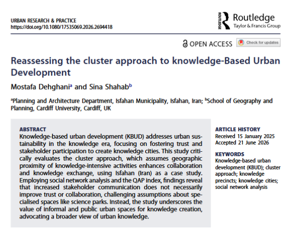 JournalURP's tweet photo. Is geographic proximity enough to create thriving knowledge cities? Take a look at our new academic article published by Mostafa Dehghani and Sina Shahab.
https://t.co/Nvz9zmwIcr
#KnowledgeBasedUrbanDevelopment #ClusterApproach #KnowledgeCities #SocialNetworkAnalysis https://t.co/bIVT1lde6G