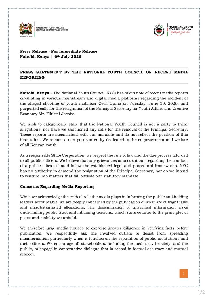 NYC_YouthVoice's tweet photo. For Immediate Release:

PRESS STATEMENT BY THE NATIONAL YOUTH COUNCIL ON RECENT MEDIA REPORTING https://t.co/AJdh9L2jKB