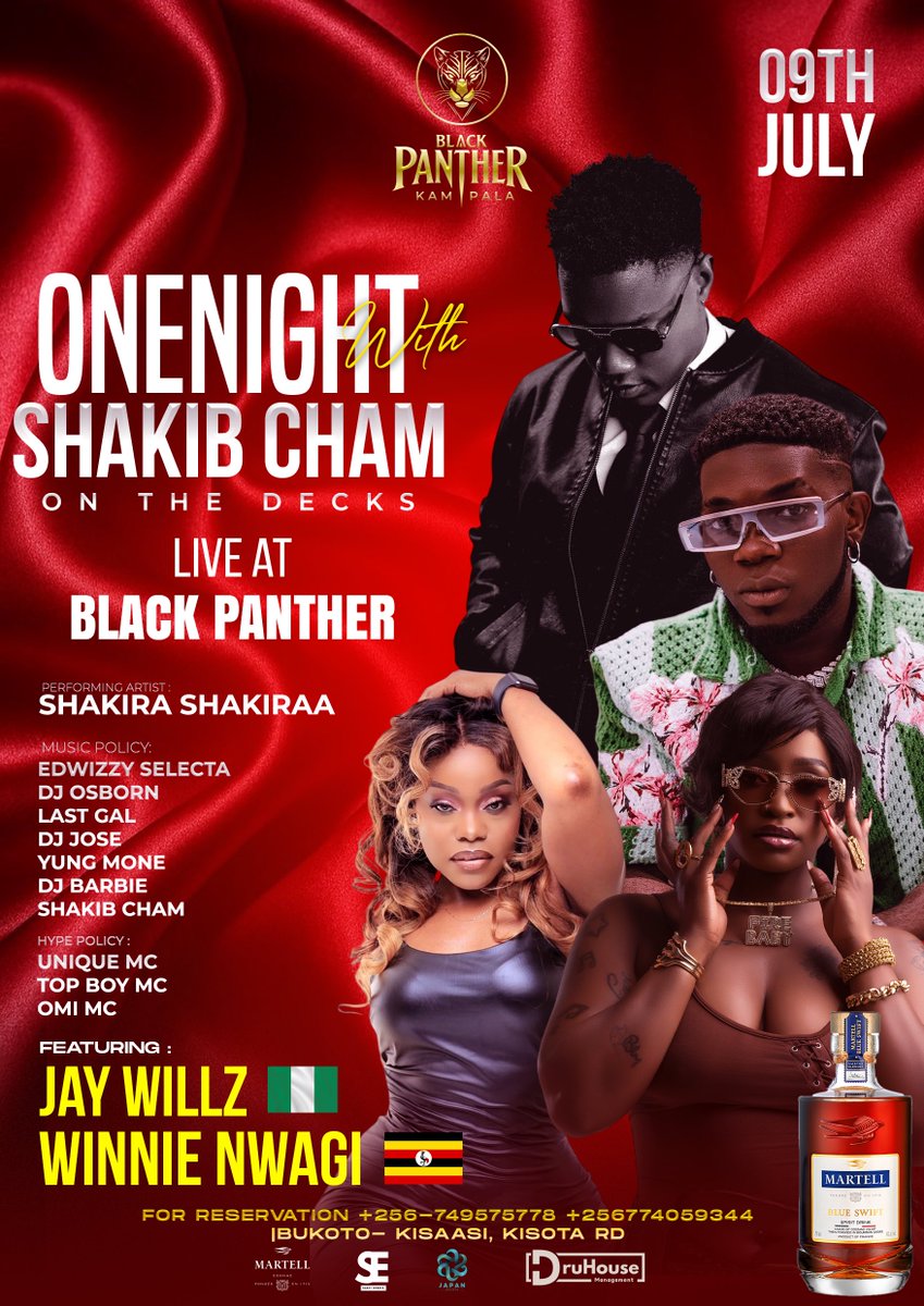 NamazziNaymah's tweet photo. Midweek plans sorted.
One Night with Shakib Cham featuring Winnie Nwagi and Jay Willz on the 9th July at #BlackPantherKampala. https://t.co/6hZcQ8CXgt