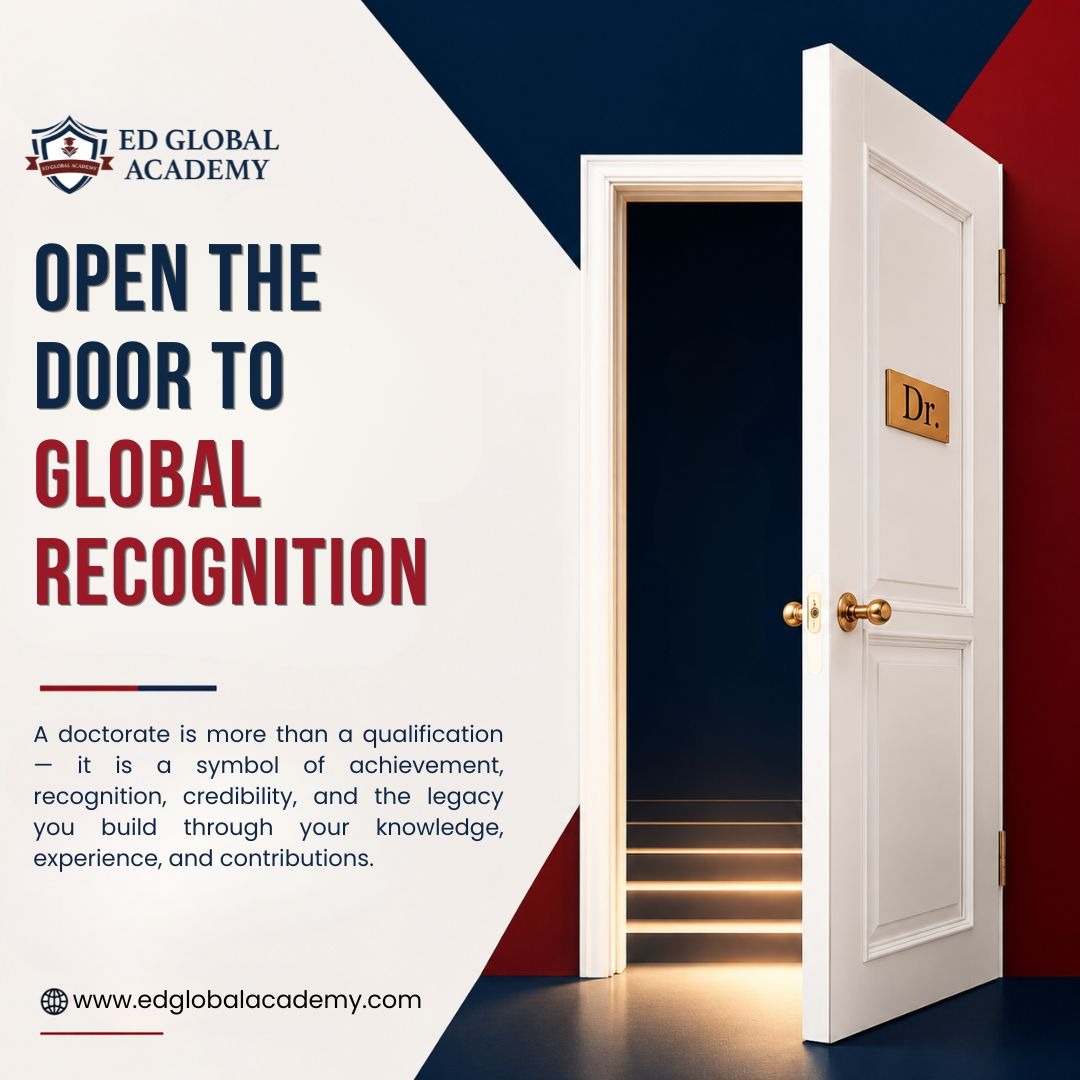 edglobalacademy's tweet photo. 🚪 Every doctorate starts with a decision to open the door.

Your title. Your legacy. Your recognition.
🎓 Step into "Dr." with ED Global Academy.

🌐 Apply now: https://t.co/kl608LAWUc

#Doctorate #GlobalRecognition #EdGlobalAcade https://t.co/Qgnd5dikkh