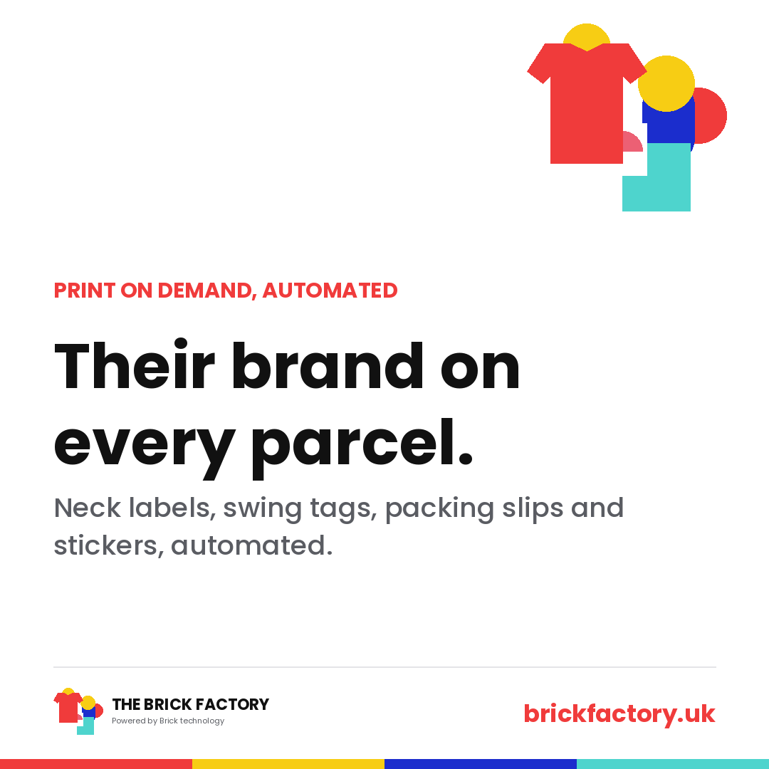 brickweb's tweet photo. Their brand on every parcel
Neck labels, swing tags, branded packing slips, parcel stickers. Your customers' brands on every single parcel, automatically generated within your workflow. That is why they stay with you. https://t.co/HA1Ed9Nvtk
#WhiteLabel #POD #Branding https://t.co/Yrr1Wslavj