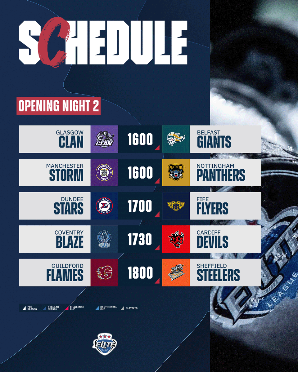 officialEIHL's tweet photo. OPENING WEEKEND 👏 | #EIHL 

Here's how we start 2026/27!

📰 https://t.co/Ki8EKLB2pq https://t.co/coRHhP2SGt