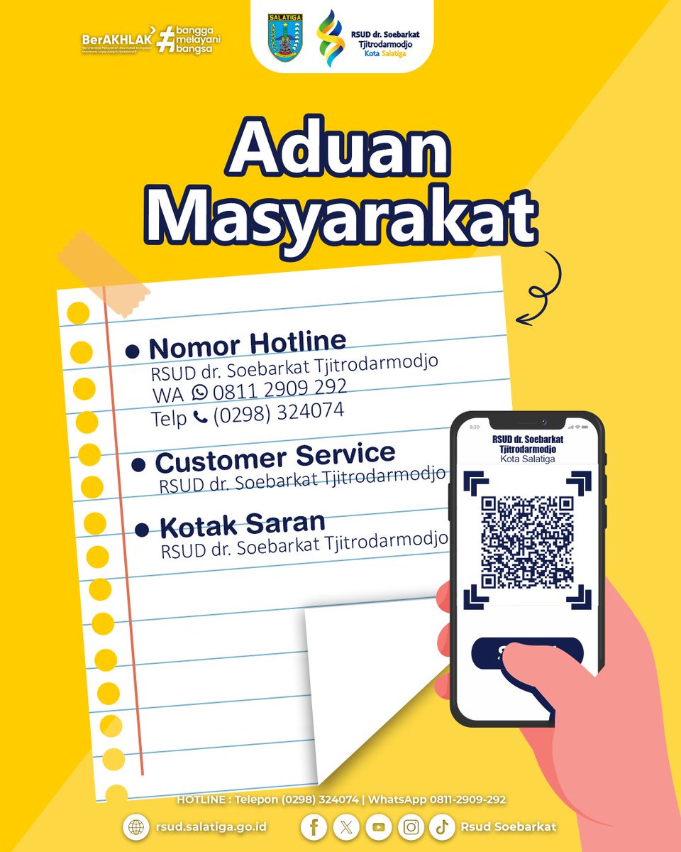 rsudsoebarkat's tweet photo. Sobat RSDS, berikut kami sampaikan rekapitulasi aduan masyarakat terkait RSUD dr. Soebarkat Tjitrodarmodjo Kota Salatiga pada Bulan Juni 2026. https://t.co/HretM4I1wX