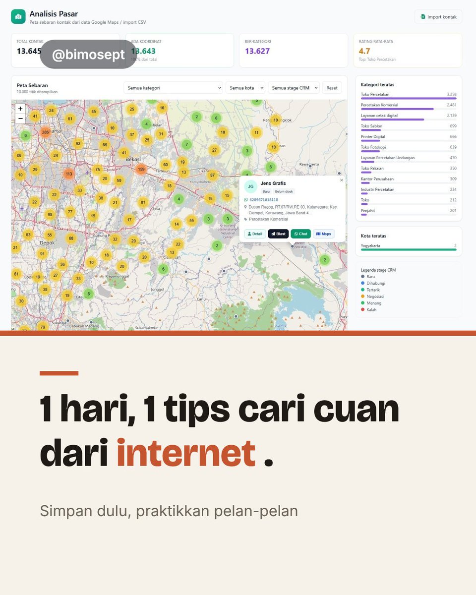 ykbh_'s tweet photo. 1 Hari, 1 Tips Cuan dari Internet

Cara paling gampang nambah omzet bukan nurunin harga.

Tapi nambah daftar calon pembeli.