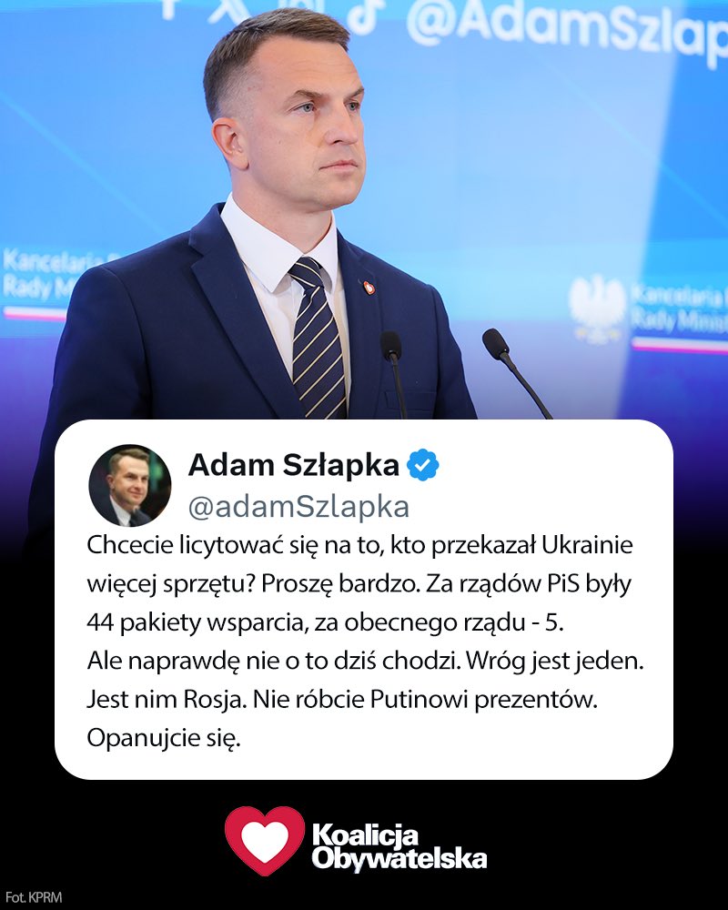 Obywatelska_KO's tweet photo. 💬 Rzecznik rządu @AdamSzlapka 👇 https://t.co/NQy26D9jae
