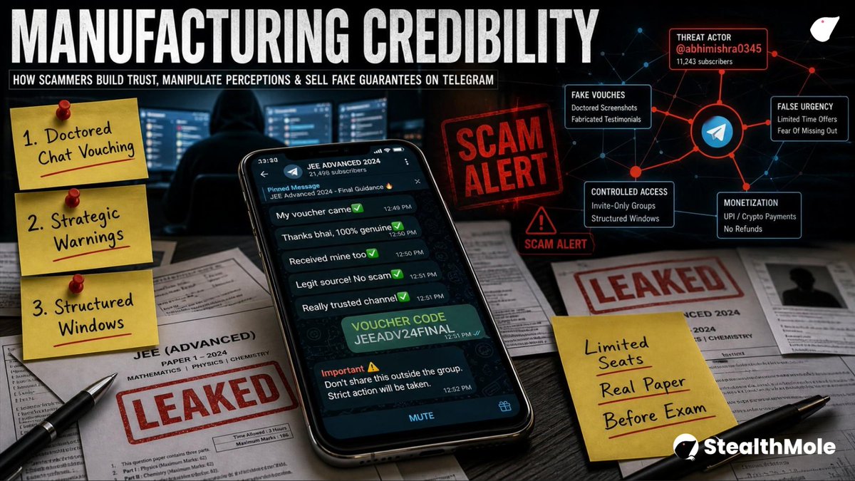 MuskanS7_'s tweet photo. Following #NEETLeak controversy, I used @stealthmole_int to see what was happening beyond the headlines.

I found several #Telegram channels, recurring operators, deleted accounts, and how historical #intelligence helped reconstruct the campaign.

https://t.co/iCxfvFcIFI https://t.co/1a3jfpO7gG