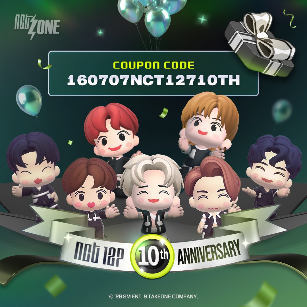 NCTZONEofficial's tweet photo. [🎉] CONGRATULATIONS NCT 127!

NCT 127과 시즈니가 함께 맞이하는 뜻깊은 데뷔 10주년!
앞으로도 우리만의 Heaven 향해서 Fly away!👼

항상 변함없이 지켜주신 시즈니 여러분께 감사한 마음을 담아
🎀특별 쿠폰과 🎁기념 한정 패키지를 준비했습니다.

📍자세히/NOTICE/お知らせ : https://t.co/90jePggpIb

🎮Free download
App Store: https://t.co/k8SKSUJ8y5
Google Play: https://t.co/T1cpdJFqC4

#NCT #NCT127 #NCTDREAM #WayV #NCTWISH
#NCTZONE #엔시티존
#NCT_GAME_PROJECT