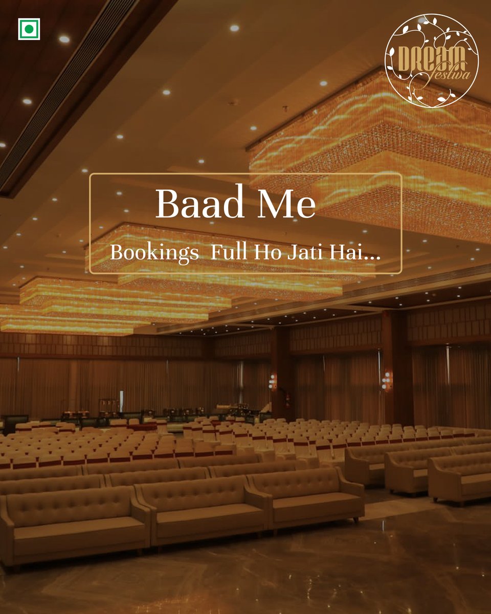 DreamFestiva's tweet photo. To “Baad me” Kiyu ?
Aaj Plan Karo . Aaj Experience Karo.
-----
Best Banquet Hall In Palanpur
Get in touch
Address: Gaurav Path Road, Bhesan, Palanpur, Gujarat 395005
Call: +91 99092 16000 | +91 99092 61000
Website: https://t.co/tydO2YgHIr
Email: info@dreamfestiva.com
----- https://t.co/doKe6c99j1