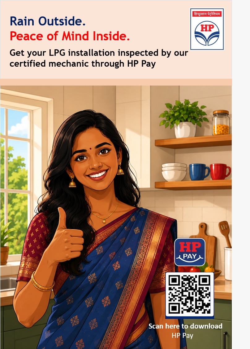 SamruddhiHpGas's tweet photo. 💡 Samruddhi Smart Kitchen Tip:

🌧️Rain outside. Peace of mind inside.

This monsoon, make kitchen safety a priority. Book your Mandatory LPG Safety Inspection through HP Pay and let a certified HP Gas mechanic inspect your installation for a safer, worry-free home. 🔥✅

✔️ Certified HP Gas Mechanic Visit
✔️ Easy Booking via HP Pay
✔️ Enhanced Safety for Your Family
✔️ Mandatory Inspection Every 5 Years
A safe kitchen isn't just a convenience—it's peace of mind for your entire family. 💙

#HPGas #HPPay #LPGSafety #MandatoryInspection #SafeKitchen #MonsoonSafety #HomeSafety #CustomerFirst #SafeCooking #EnergySafety #SamruddhiHPGas #SamruddhiMitra

@HPCL @HPGAS_HQO @Haziralpgro @DirMkt_HPCL