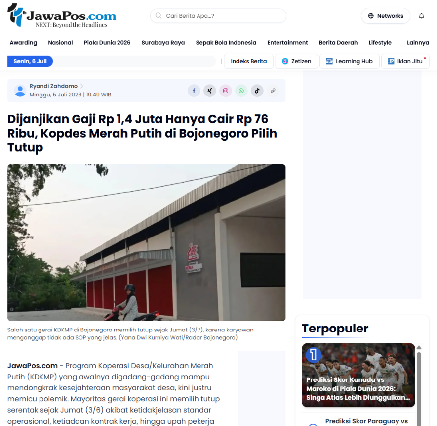 ardisatriawan's tweet photo. DIJANJIKAN GAJI 1,4 JUTA YANG CAIR CUMA 76 RIBU!

KOPDES DI BOJONEGORO PILIH TUTUP!

***

Para pekerja yang awalnya diiming-imingi gaji sebesar Rp 1,4 juta per bulan, pada praktiknya hanya menerima nominal yang sangat minim, bahkan ada yang hanya mengantongi Rp 76 ribu.