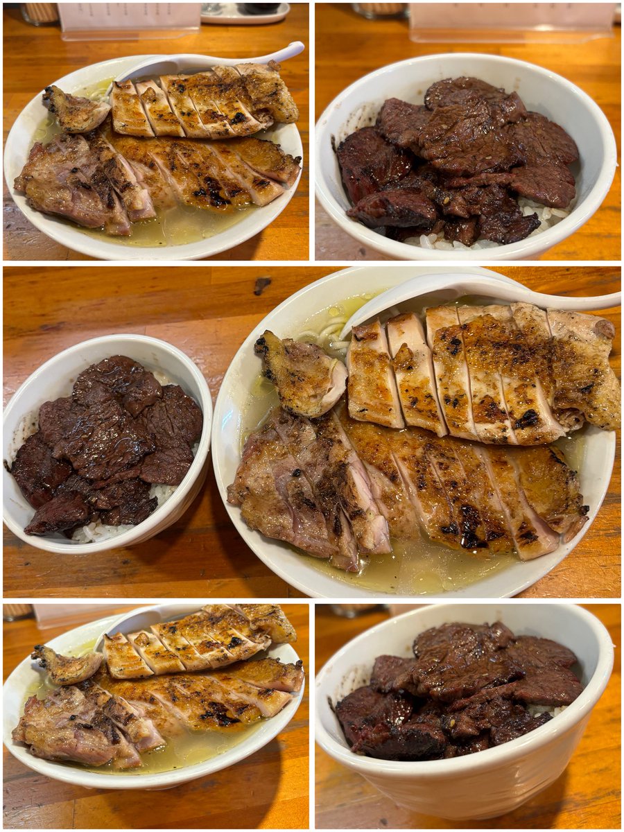 DYyqhuuBZ0CHgK7's tweet photo. 極汁美麺umami
「地鶏チャーシュー麺 黒さつま鶏もも&amp;むね」+炭火焼きハラミ丼
嬉し過ぎるお久しぶりの地鶏チャーシュー麺🐓地鶏のumamiが凝縮された極汁鶏清湯にもっちり食感の自家製美麺🍜豪華な炭火焼きの絶品黒さつま鶏もも&amp;むねチャーシュー✨サイドのハラミ丼も頂いて大満足！😇ご馳走様でした😊 https://t.co/hGCoPx80oQ