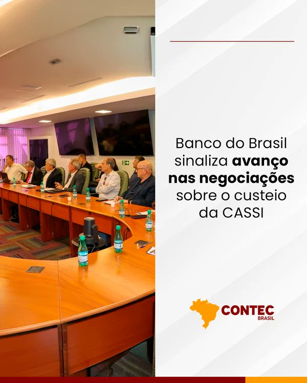 CONTEC_BRASIL's tweet photo. 💬 Banco do Brasil sinaliza avanço sobre o custeio da CASSI. Proposta prevê aporte de R$ 580 mi, cobrança do 13º para 2027 e resposta em curto prazo.

Leia mais em: https://t.co/T2YlJBSgH5 https://t.co/dLZG95a7Qw