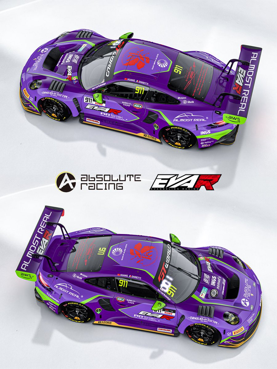 GTWorldChAsia's tweet photo. Absolute x Evangelion 🇯🇵 

#GTWorldAsia's championship leaders have a new look at Fuji.

Evangelion Racing is one of the most recognisable teams in Japanese motorsport thanks to its anime-inspired liveries. The EVA Unit-01 design has made Super GT, Super Formula, Super Taikyu, Japanese F4 and Suzuka 10 Hours appearances since the team launched in 2010.