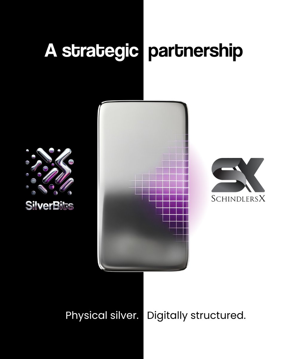 SchindlersX's tweet photo. SchindlersX × SilverBits is bringing real-world assets into the digital economy.

Physical silver meets blockchain infrastructure—unlocking transparency, accessibility, and institutional-grade innovation.

#SchindlersX #SilverBits #RWA #Tokenization #Blockchain https://t.co/BSwAlV768x
