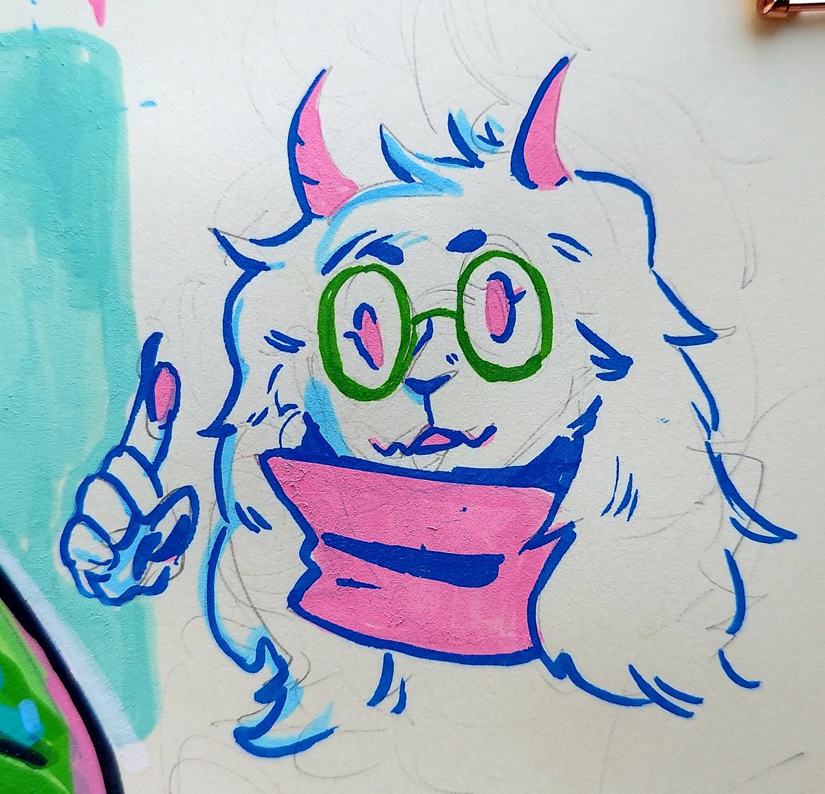 AlisNoir's tweet photo. Ralsei with acrylic markers https://t.co/lttvMXUMlK