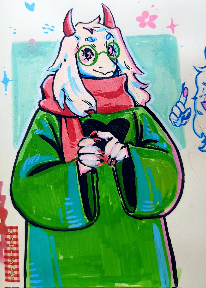 AlisNoir's tweet photo. Ralsei with acrylic markers https://t.co/lttvMXUMlK