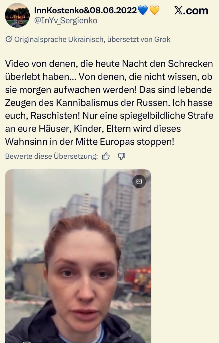 JulianRoepcke's tweet photo. Immer mehr Ukrainer verlangen Vergeltung bzw. „spiegelbildliche Strafen“ für ihre von Russland ermordeten Familien und Freunde.

Russlands Massaker an Frauen &amp; Kindern erzeugt einen Hass auf sich, der vor niemandem Halt macht.

DAS hat Putin in 4 Jahren Krieg wirklich geschafft. https://t.co/aY22U86jqN