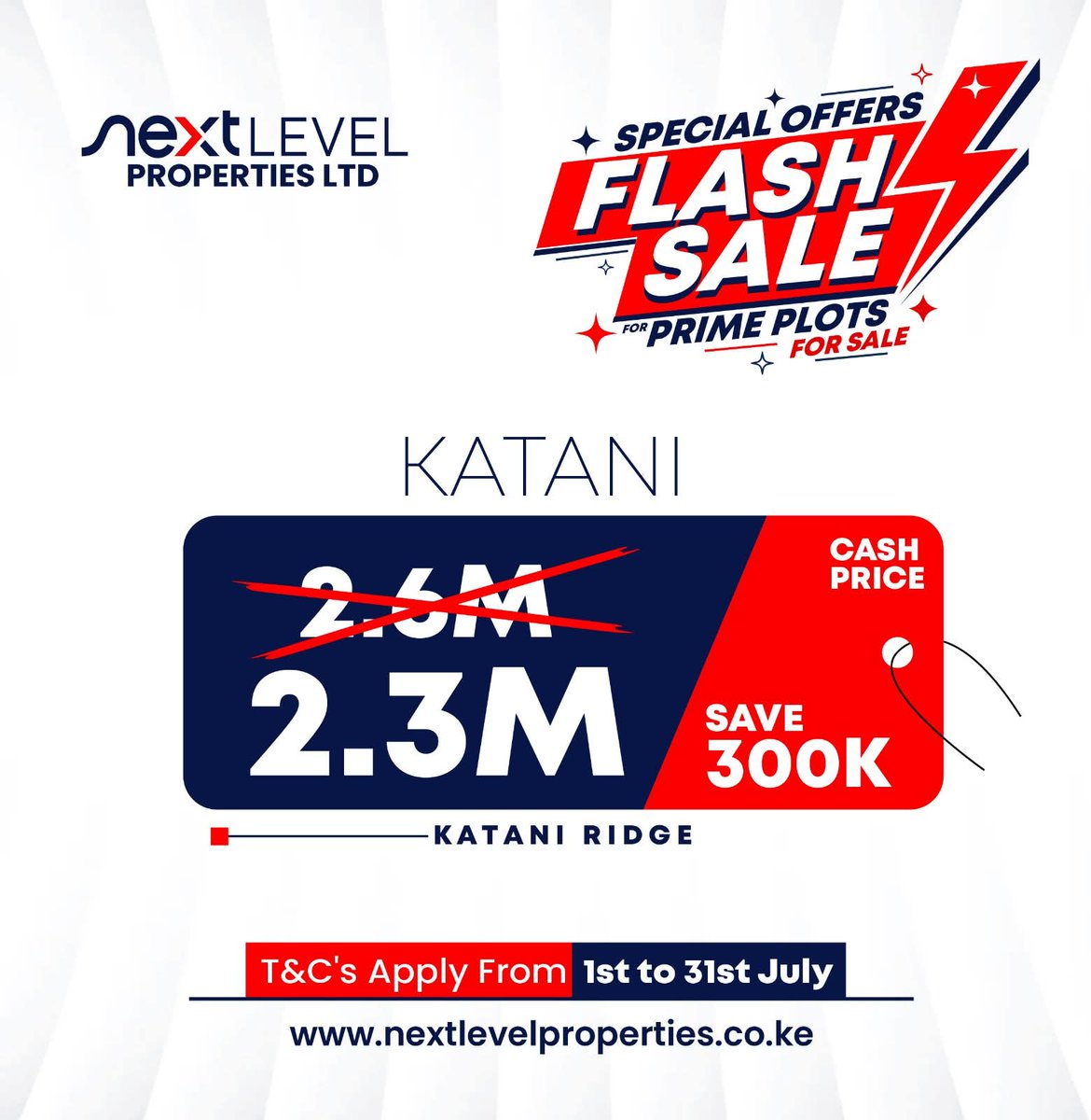 NLPKenya2025's tweet photo. 🚨 FLASH SALE ALERT! 🚨
Your dream plot in Katani Ridge is now just KSh 2.3M – save KSh 300,000 with our exclusive cash offer! 🌟
Offer valid: 1st – 31st July
Don't miss this limited-time opportunity to invest in your future.

🌐 https://t.co/WmqArmv1aO
 #OccupyNYC https://t.co/C62Uu2wYV3