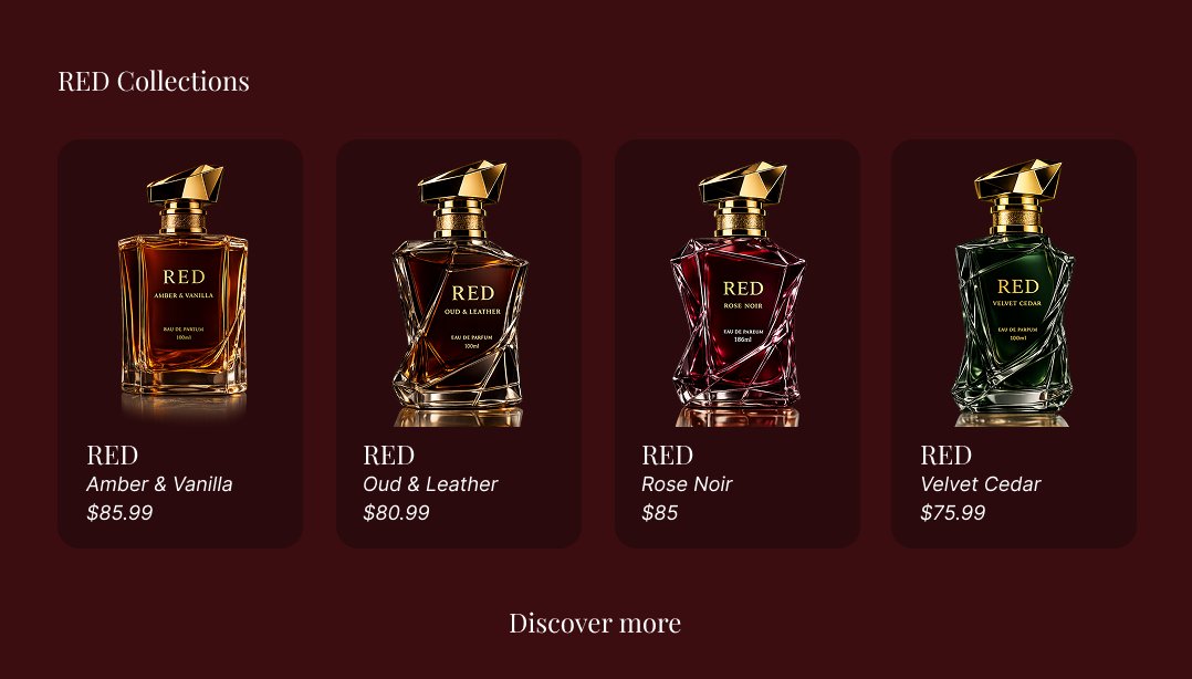 miraclebuilds_'s tweet photo. Redesigning the product section for RED ( a perfume brand website)
Dark cards vs white cards ,which one hits harder? https://t.co/J4TGlCNddK