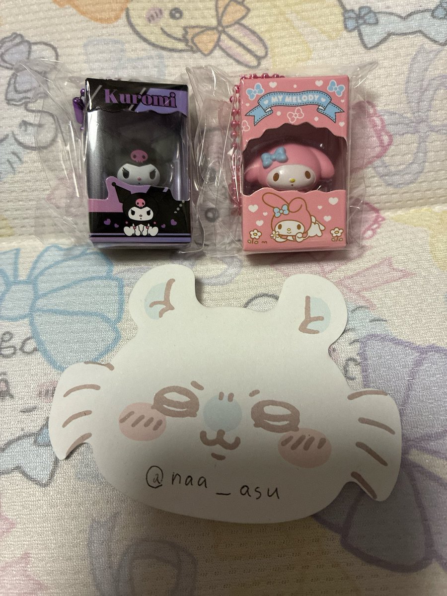 naa_asu's tweet photo. @trhk_senyo_11 検索より失礼いたします。
マイメロ、クロミ所持しております。
うさぎ1とちいかわorハチワレとの2:2郵送交換を希望します。
ご検討よろしくお願いします🙇‍♀️ https://t.co/7fIIwCryv5