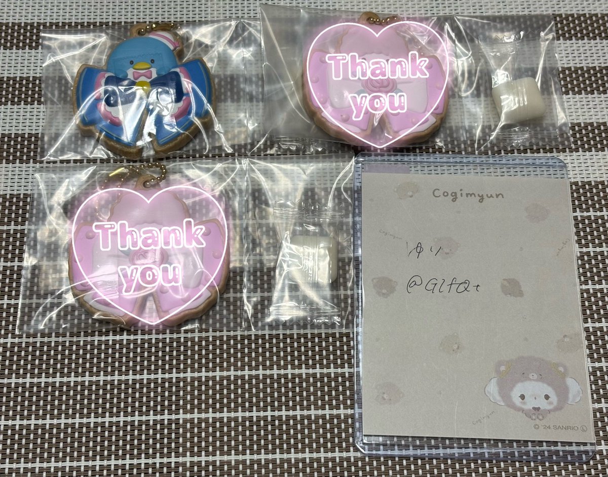 GlfQt's tweet photo. 【交換】サンリオ　クッキーチャームコット

譲▷タキシードサム

求▷こぎみゅん

✳︎郵送交換
✳︎お気軽にお声がけください🌸 https://t.co/URvUeG3d62