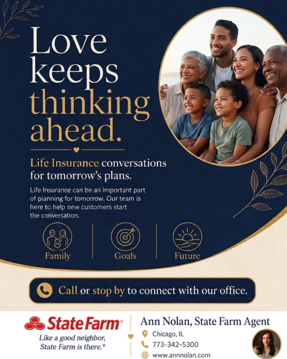AnnRNolan's tweet photo. Life insurance helps your love keep showing up! Let’s make sure your care continues, no matter what.

Call or stop by to connect with our office.
📞 773-342-5300 | https://t.co/e9PHysRz33 https://t.co/XDpTGlOw6y