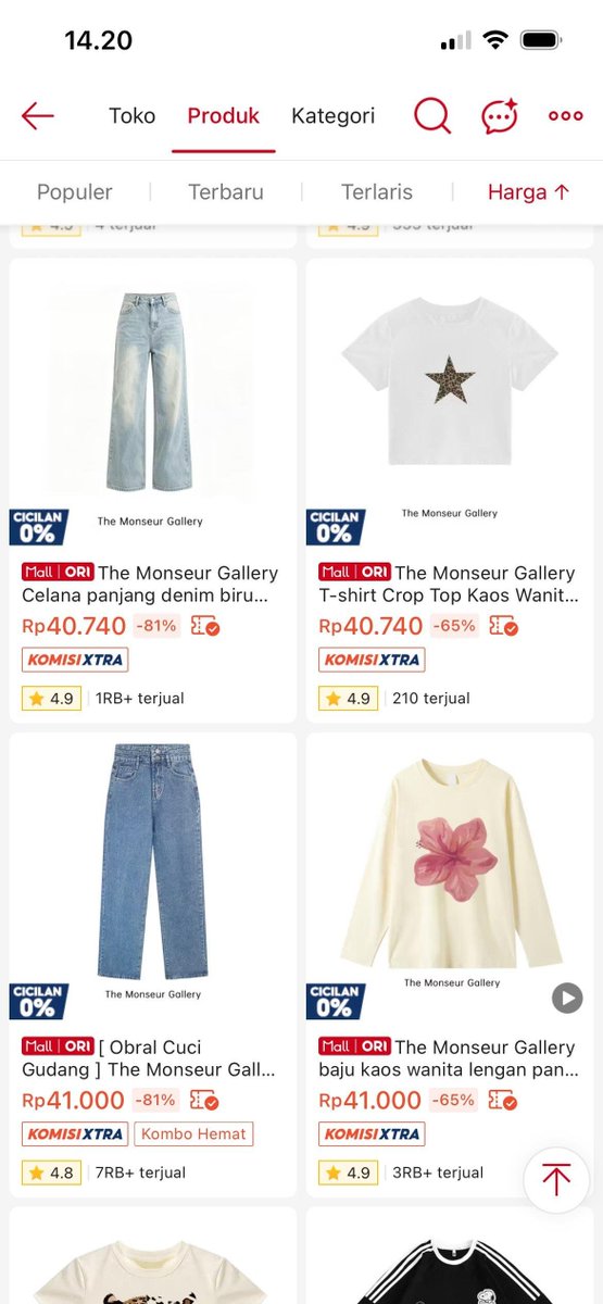 rainyychaa's tweet photo. BELUM 7.7 TAPI UDAH CUCI GUDANG😭

nemu toko jeans, kaos, kemeja cuma 40K. sedekah kah ini??!😩🤏 https://t.co/BU9OCIAbZC