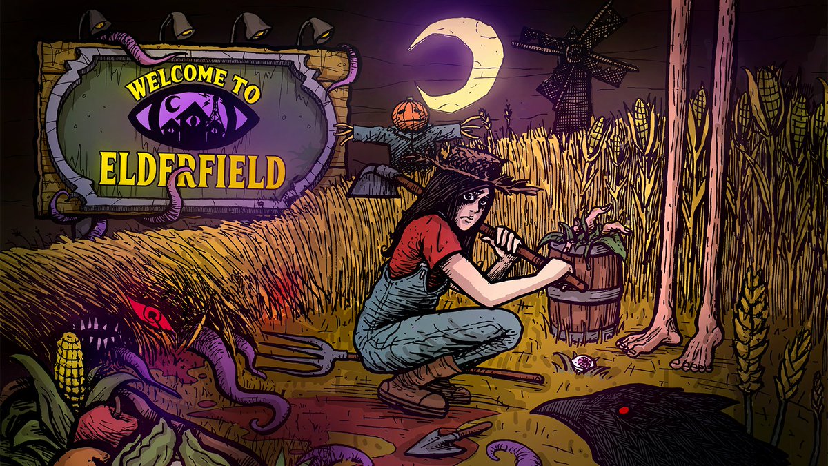 ElderfieldGame's tweet photo. Can you find the Meccha Chameleon in my indie games key art?
#welcometoelderfield #indiegame #kwalee #solodeveloper #farmingsim #mecchachameleon https://t.co/OZ5qsTWCLK